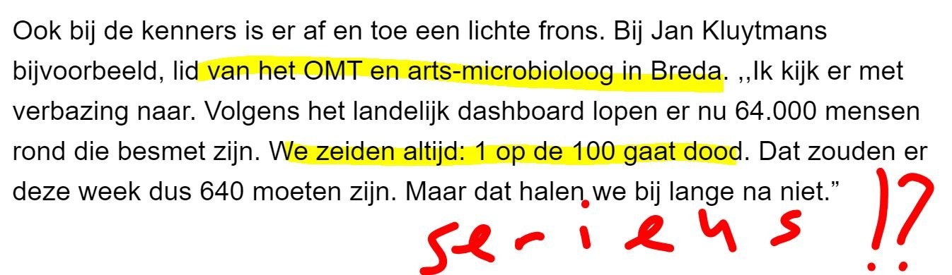 OMT-lid blijkt geen idee te hebben van mortaliteit