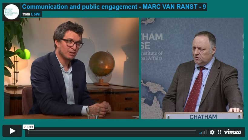 Marc van Ranst, Chatham house en het moreel kompas van wetenschaps­communicatie